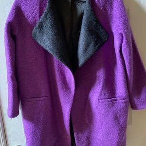 Wool & Polyester Royal Purple & Black.  Coco Bella Size L
